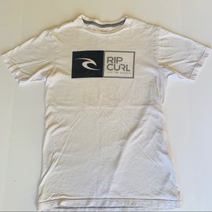 Good Condition Rip Curl Men’s Small White T-shirt